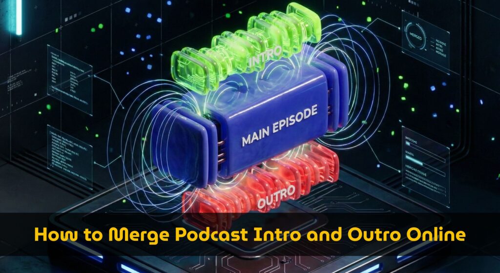 Visual diagram of podcast intro episode and outro sandwich structure