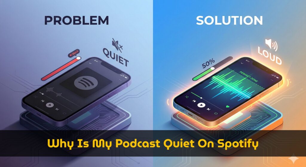 why is my podcast quiet on spotify