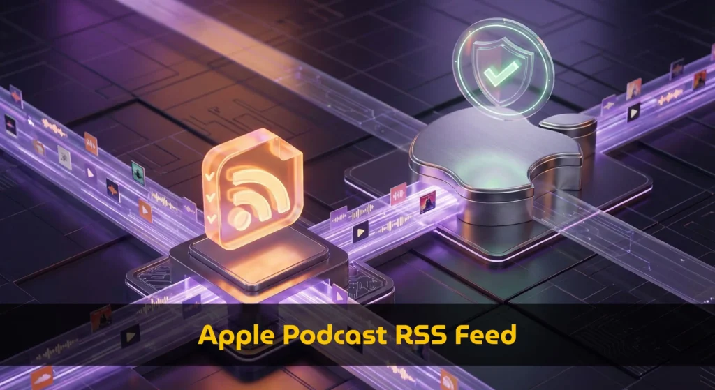 XML code snippet showing mandatory Apple podcast rss feed tags