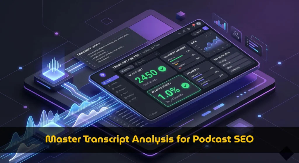 transcript analysis podcast script word count tool not needed