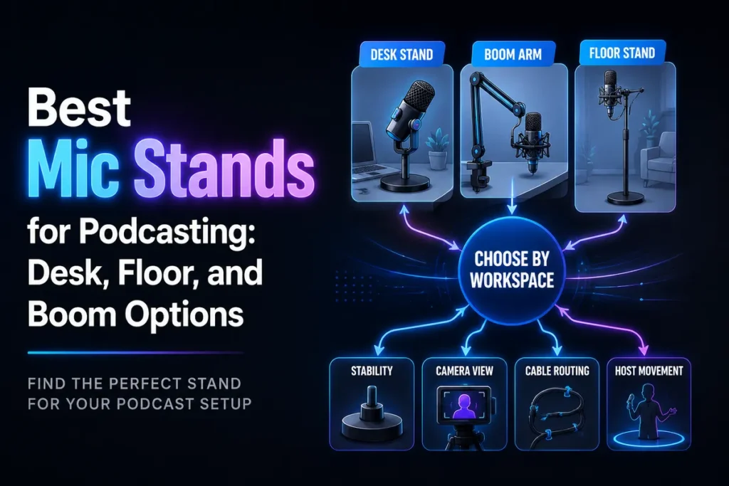 Best Mic Stands for Podcasting: Desk, Floor, and Boom Options